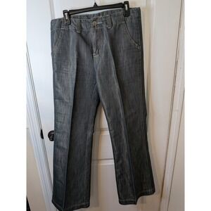 FYLO Womens Dark Wash Wide Leg Trouser Jeans Indigo Stretch Size 10